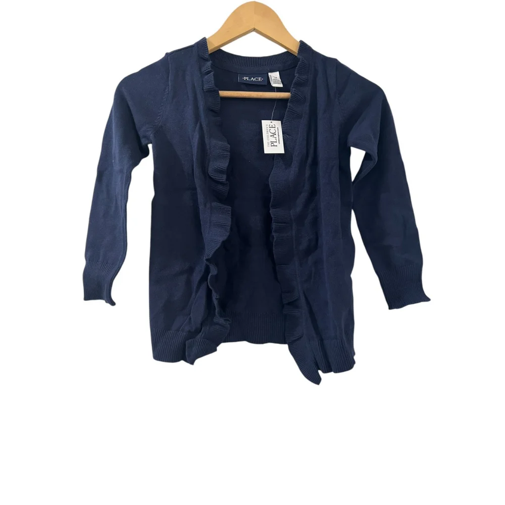 The Children's Place Girls Navy Blue Cardigan Size 5-6 Years